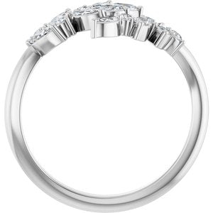 14K White 1/2 CTW Natural Diamond Bypass Ring-Natural Diamond