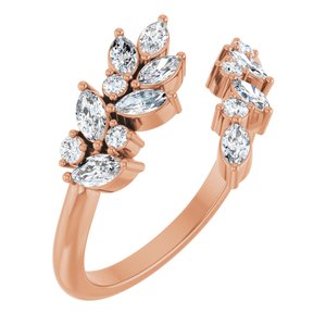 14K Rose 1/2 CTW Natural Diamond Bypass Ring-Natural Diamond