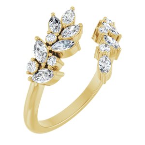 14K Yellow 1/2 CTW Natural Diamond Bypass Ring-Natural Diamond