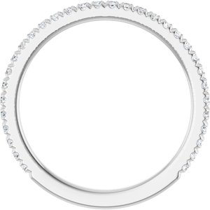 14K White 1/3 CTW Natural Diamond French-Set Anniversary Band-Round