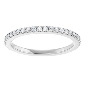 14K White 1/3 CTW Natural Diamond French-Set Anniversary Band-Round