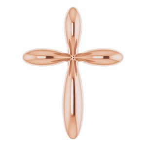 14K Rose 10x7.72 mm Cross Pendant-Polished