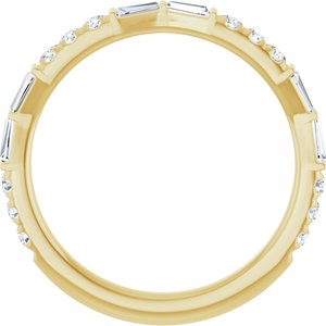 14K Yellow 3/8 CTW Natural Diamond French-Set Anniversary Band-Tapered Baguette