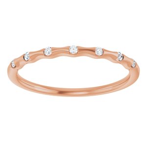 14K Rose .06 CTW Natural Diamond Stackable Ring-Round-1.3 Mm