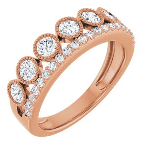 14K Rose 1 CTW Lab-Grown Diamond Ring-Round-3 Mm