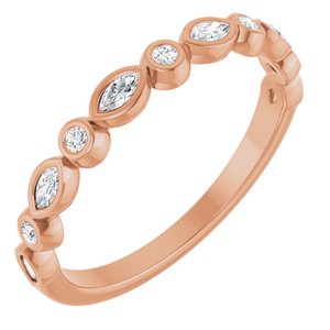 14K Rose 1/5 CTW Natural Diamond Anniversary Band-Marquise