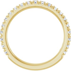 14K Yellow 5/8 CTW Natural Diamond French-Set Anniversary Band-Round