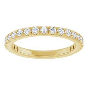 14K Yellow 5/8 CTW Natural Diamond French-Set Anniversary Band-Round