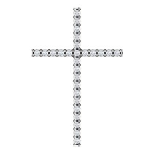 14K White 1/4 CTW Natural Diamond Cross Pendant-Natural Diamond-1/4 Ctw