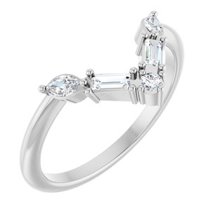 14K White 1/4 CTW Lab-Grown Diamond V Ring-Marquise-2 Mm