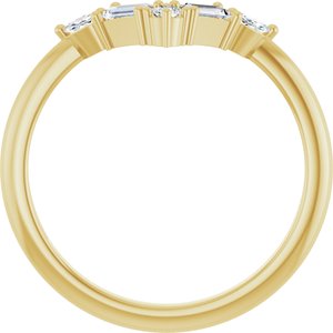 14K Yellow 1/4 CTW Natural Diamond V Ring-Marquise