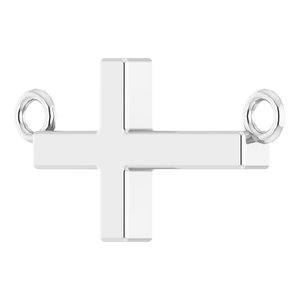 Sterling Silver 12x5.9 mm Sideways Cross 16-18" Necklace-16-18 In-Polished