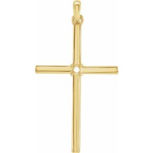 10K Yellow 1.75 mm Round Cross Pendant Mounting-1.75Mm :: 0.025 Ct