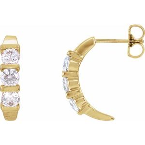 14K Yellow 9/10 CTW Lab-Grown Diamond Earrings-3.4 Mm-14K Yellow