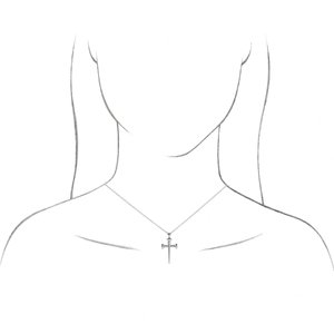 14K White 	28x14.71 mm Nail Cross Pendant-Polished