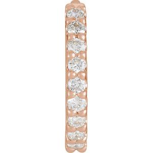 14K Rose 1/8 CTW Natural Diamond 10.32 mm Hoop Earring-Round-10.32 Mm
