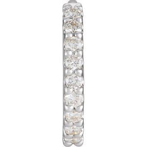 14K White 1/8 CTW Natural Diamond 10.32 mm Hoop Earring-Round-10.32 Mm