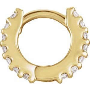 14K Yellow 1/8 CTW Natural Diamond 10.32 mm Hoop Earring-Round-10.32 Mm