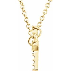 14K Yellow 1/10 CTW Lab-Grown Diamond Sideways Cross 16-18" Necklace-Lab-Grown Diamond-19.5 X 10.8 Mm