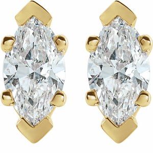 14K Yellow 1/2 CTW Natural Diamond Earrings-6 X 3 Mm-14K Yellow