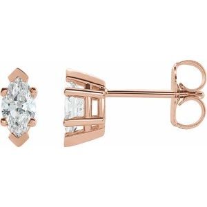 14K White 3/8 CTW Lab-Grown Diamond Earrings-5 X 3 Mm-14K White