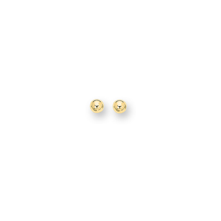 14K Gold Polished 7mm Post Earring-Yellow | Push Back