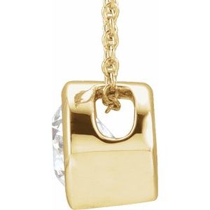 14K Yellow 3/4 CT Lab-Grown Diamond Solitaire 16-18" Necklace-Lab-Grown Diamond-5.7Mm :: 3/4 Ct