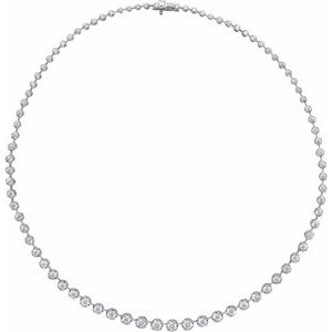 14K White 6 3/4 CTW Lab-Grown Diamond Line 16" Necklace-Lab-Grown Diamond-6 3/4 Ctw
