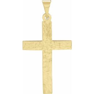 18K Yellow Cross Pendant-Polished