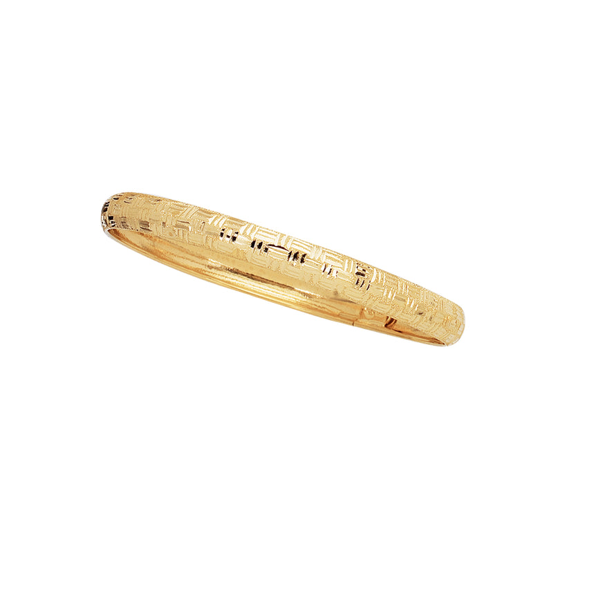 10K Gold 6mm Diamond Cut Bangle-Yellow | Box