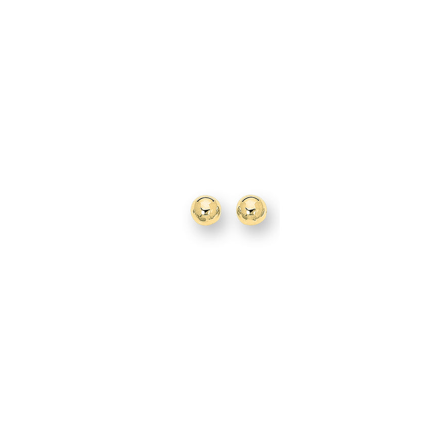 14K Gold Polished 8mm Post Earring-Yellow | Push Back