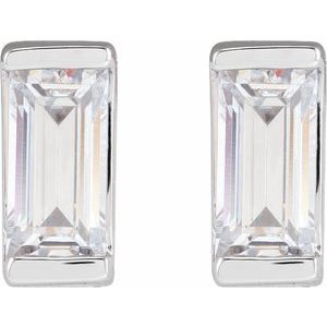14K White 3/8 CTW Lab-Grown Diamond Earrings-Pair-5 X 2.5Mm :: 3/8 Ctw