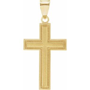 14K Yellow 23.75x15.5 mm Cross Pendant-Polished