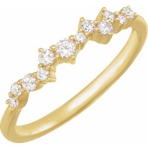 14K Yellow 1/4 CTW Lab-Grown Diamond Scattered Stackable Ring-Round-2.3 Mm