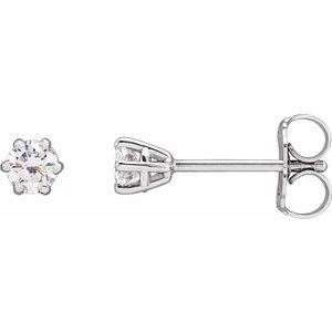 14K White 1/4 CTW Lab-Grown Diamond Earrings-Pair-3.2Mm :: 1/4 Ctw