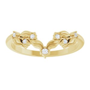14K Yellow .05 CTW Natural Diamond Contour Band-Round