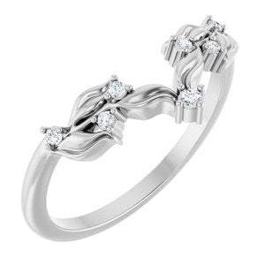 14K White .06 CTW Lab Grown Diamond Contour Band-Round-1.5 Mm