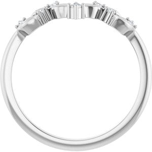 Platinum .05 CTW Natural Diamond Contour Band-Round