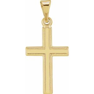 14K Yellow 15x9.5 mm Cross Pendant-Polished