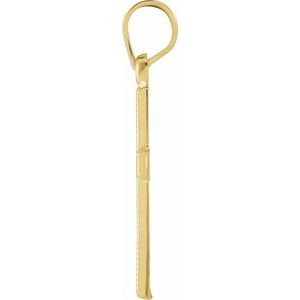 14K Yellow 15x9.5 mm Cross Pendant-Polished