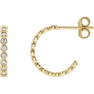 14K Yellow 3/8 CTW Lab-Grown Diamond 14 mm Hoop Earrings-Round-14 Mm