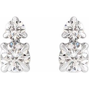 14K White 1/2 CTW Lab-Grown Diamond Earrings-Pair-3.65Mm :: 1/2 Ctw