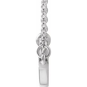 14K White 17x9 mm Sideways Cross 16-18" Necklace-16-18 In-Polished