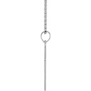 14K White .01 CT Natural Diamond Cross 18" Necklace-Natural Diamond-18 X 12 Mm