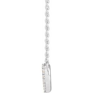 14K White 1/5 CTW Lab-Grown Diamond Heart 16-18" Necklace-16-18 In-Polished