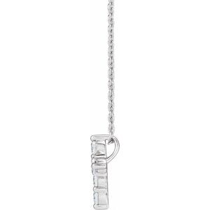 14K White 1/2 CTW Lab-Grown Diamond Cross 18" Necklace-Lab-Grown Diamond-2.9Mm :: 1/2 Ctw