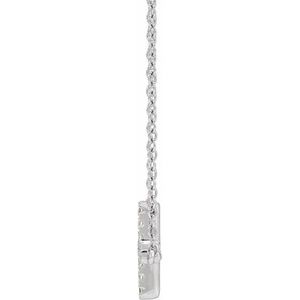 14K White 1/6 CTW Lab-Grown Diamond Sideways Cross 16-18" Necklace-Lab-Grown Diamond-1.3Mm :: 1/6 Ctw
