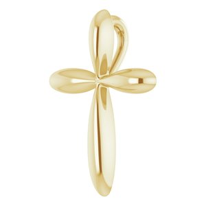 14K Yellow 17x13 mm Cross Pendant-Polished