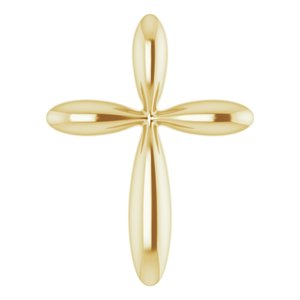 14K Yellow 17x13 mm Cross Pendant-Polished