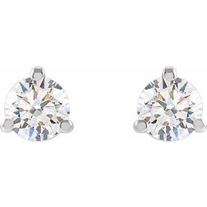 14K White 1/3 CTW Lab-Grown Diamond Stud Earrings-Pair-3.4Mm :: 1/3 Ctw
